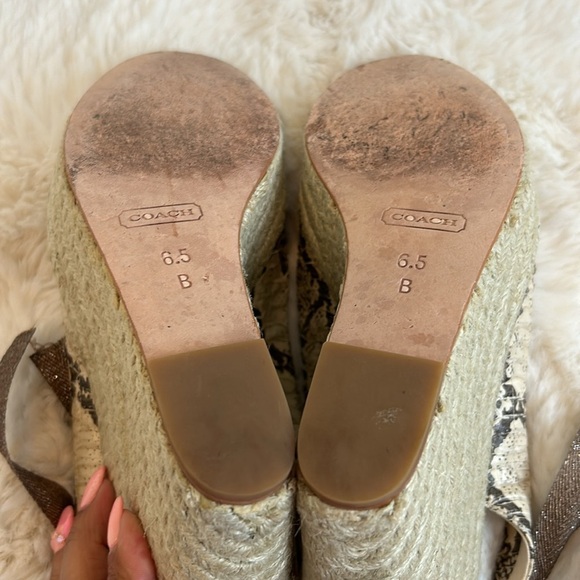Coach Maritza Snake Espadrille Wedge Sandals - Picture 5 of 10